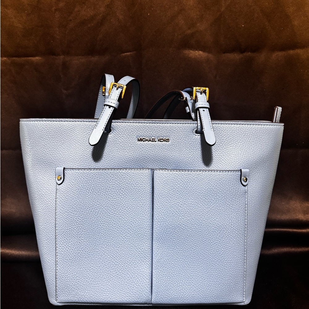 Michael Kors Blue Tote Bag with Structured Design